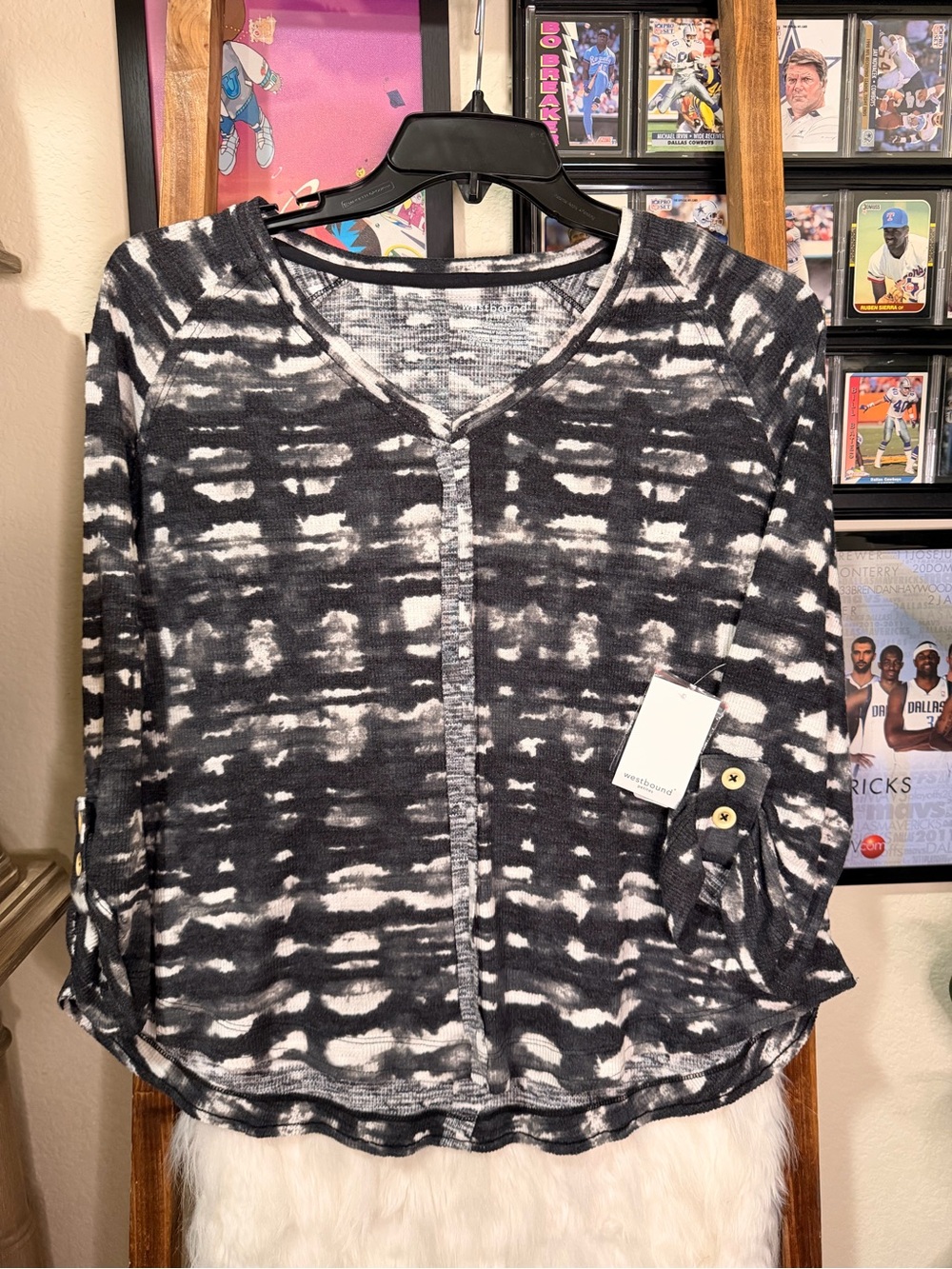 Westbound Woven Textured Women’s Long Sleeve Top